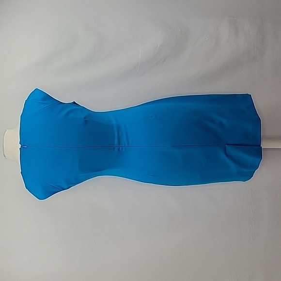 Calvin Klein Ruched Sheath Dress Turquoise Size 12 - Picture 8 of 13